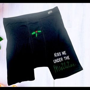 Kiss Me Under the Mistletoe Christmas Boxers for Men Stocking Stuffers and Gifts